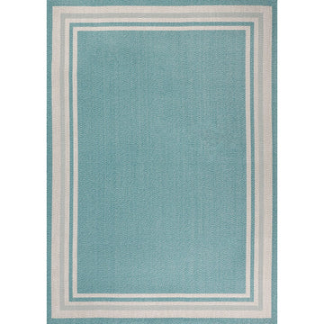James Modern Border Stripe Indoor/outdoor Area Rug